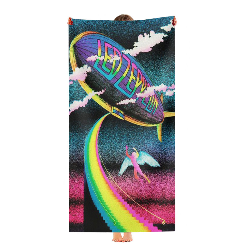 Led Zeppelin Vintage Art Wallpaper Ultra-Soft Luxury Bathroom Towels