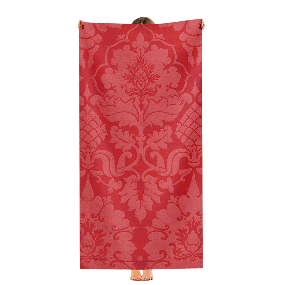 Light Red Damask Pattern Ultra-Soft Luxury Bathroom Towels