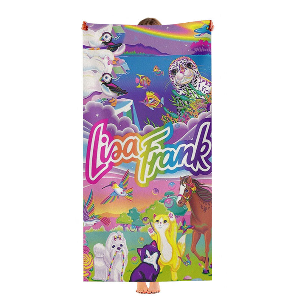 Lisa Frank Logo Ultra-Soft Luxury Bathroom Towels