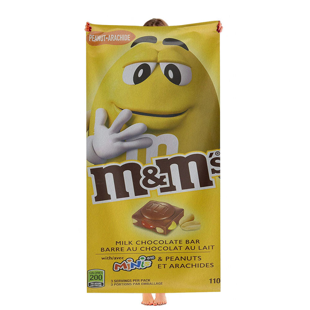 M&M Minis And Peanuts Milk Chocolate Bar Ultra-Soft Luxury Bathroom Towels