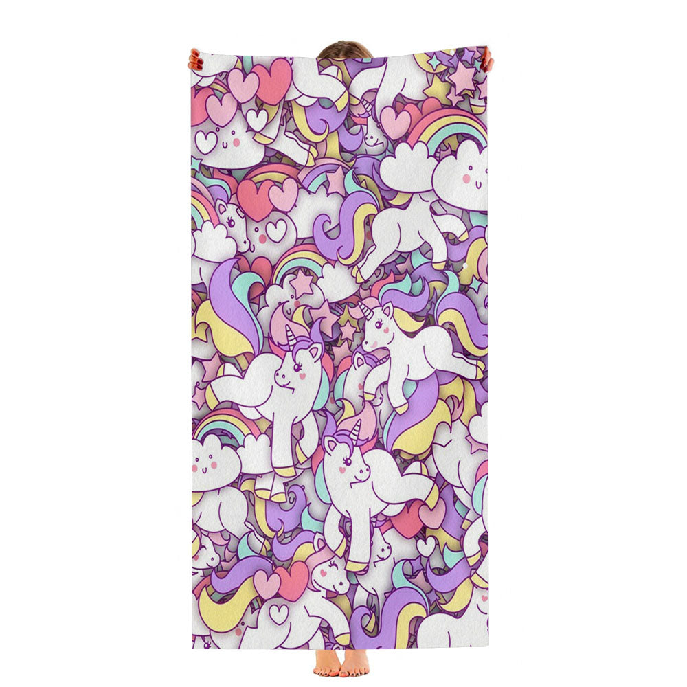 Magic Cute Unicorns Pattern Ultra-Soft Luxury Bathroom Towels
