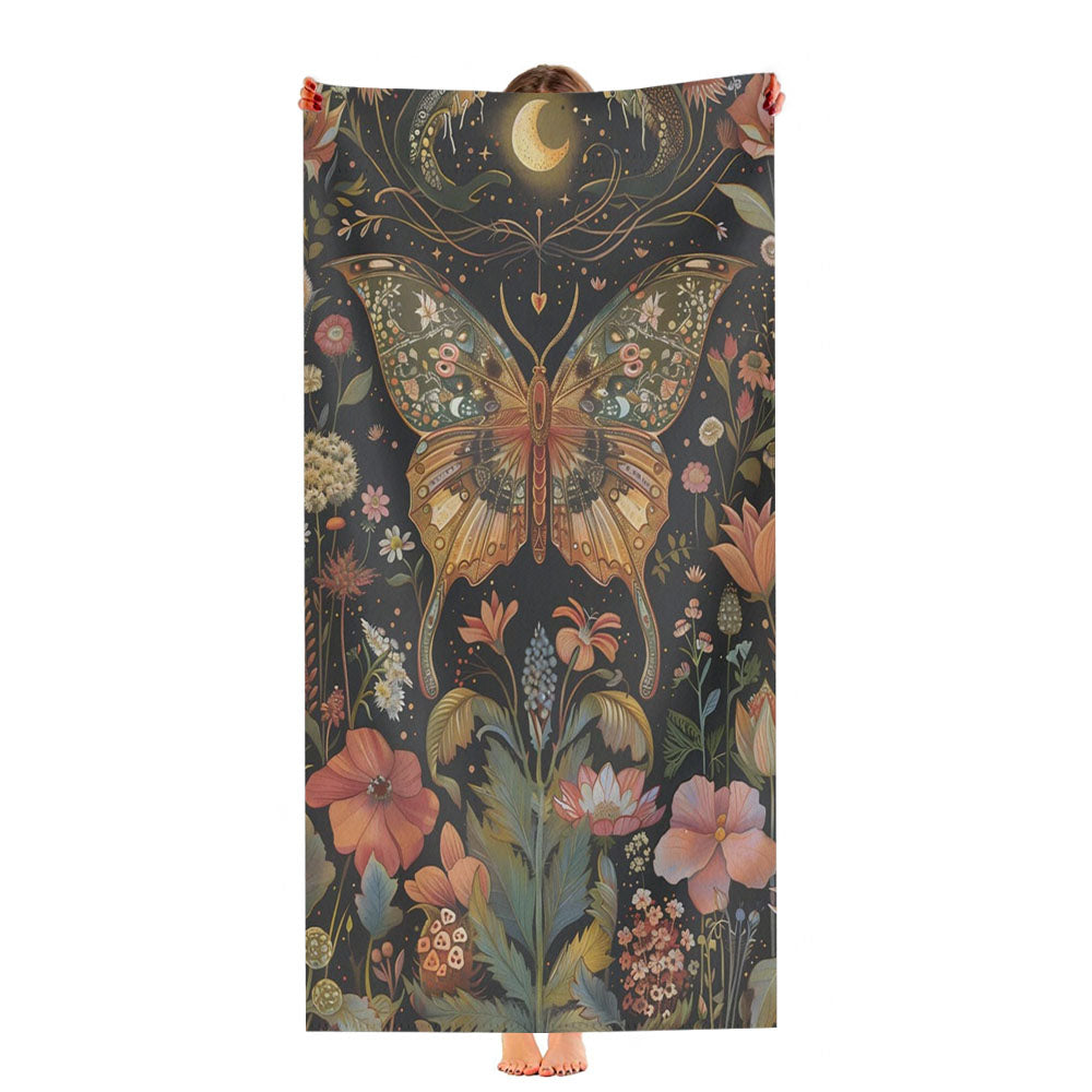 Majestic Moon Moth Moody Ultra-Soft Luxury Bathroom Towels