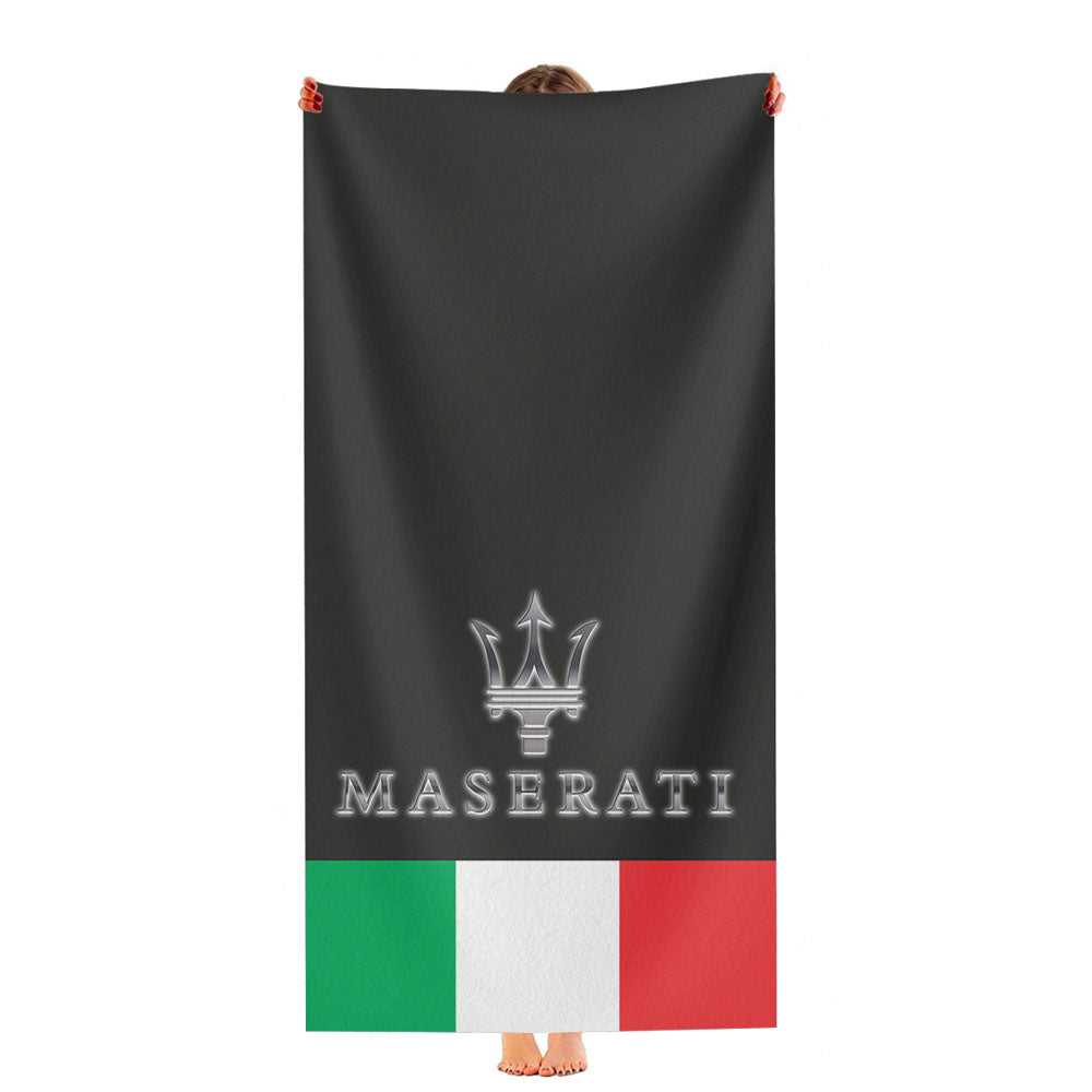 Maserati Italy Trident Logo Ultra-Soft Luxury Bathroom Towels