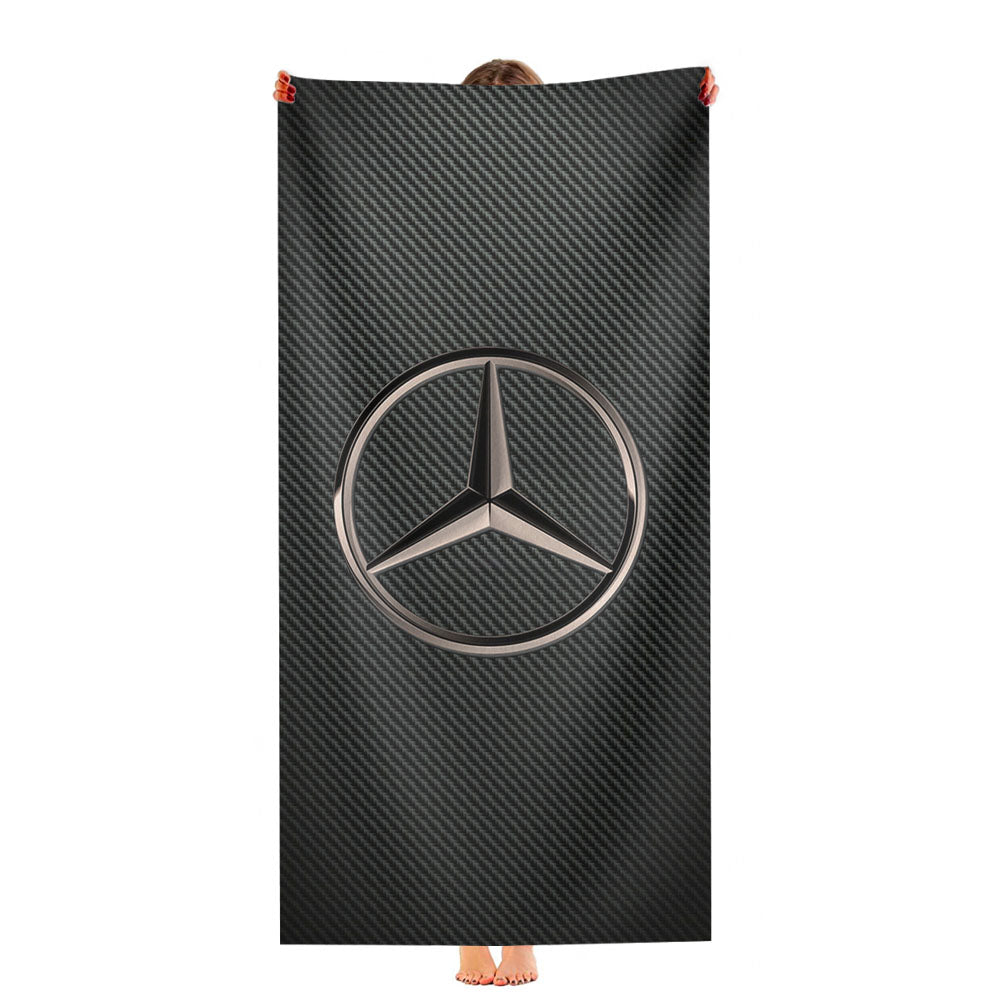 Mercedes Benz Logo Carbon Fiber Ultra-Soft Luxury Bathroom Towels