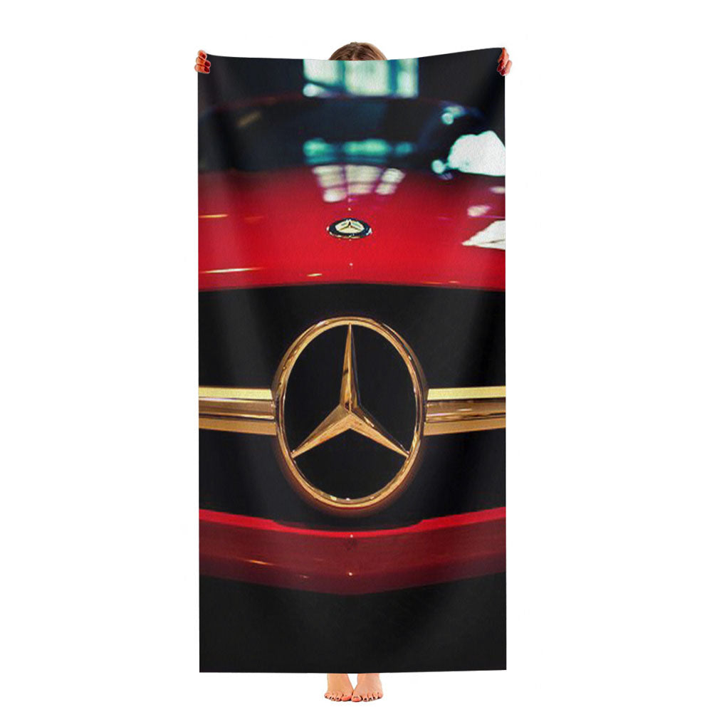 Mercedes Logo Cars Wheels Ultra-Soft Luxury Bathroom Towels