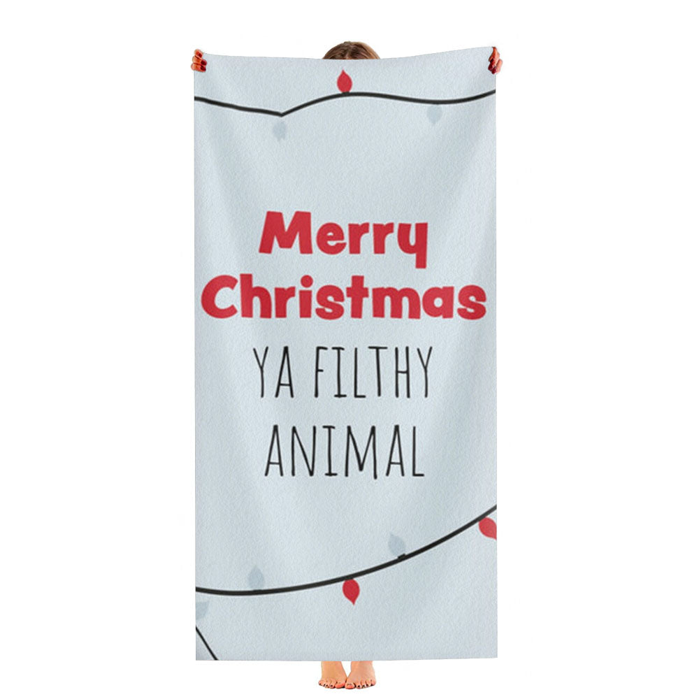 Merry Christmas Ya Filthy Animal Ultra-Soft Luxury Bathroom Towels