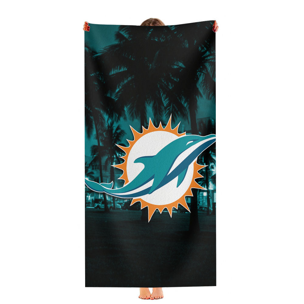 Miami Dolphins Emblem Ultra-Soft Luxury Bathroom Towels