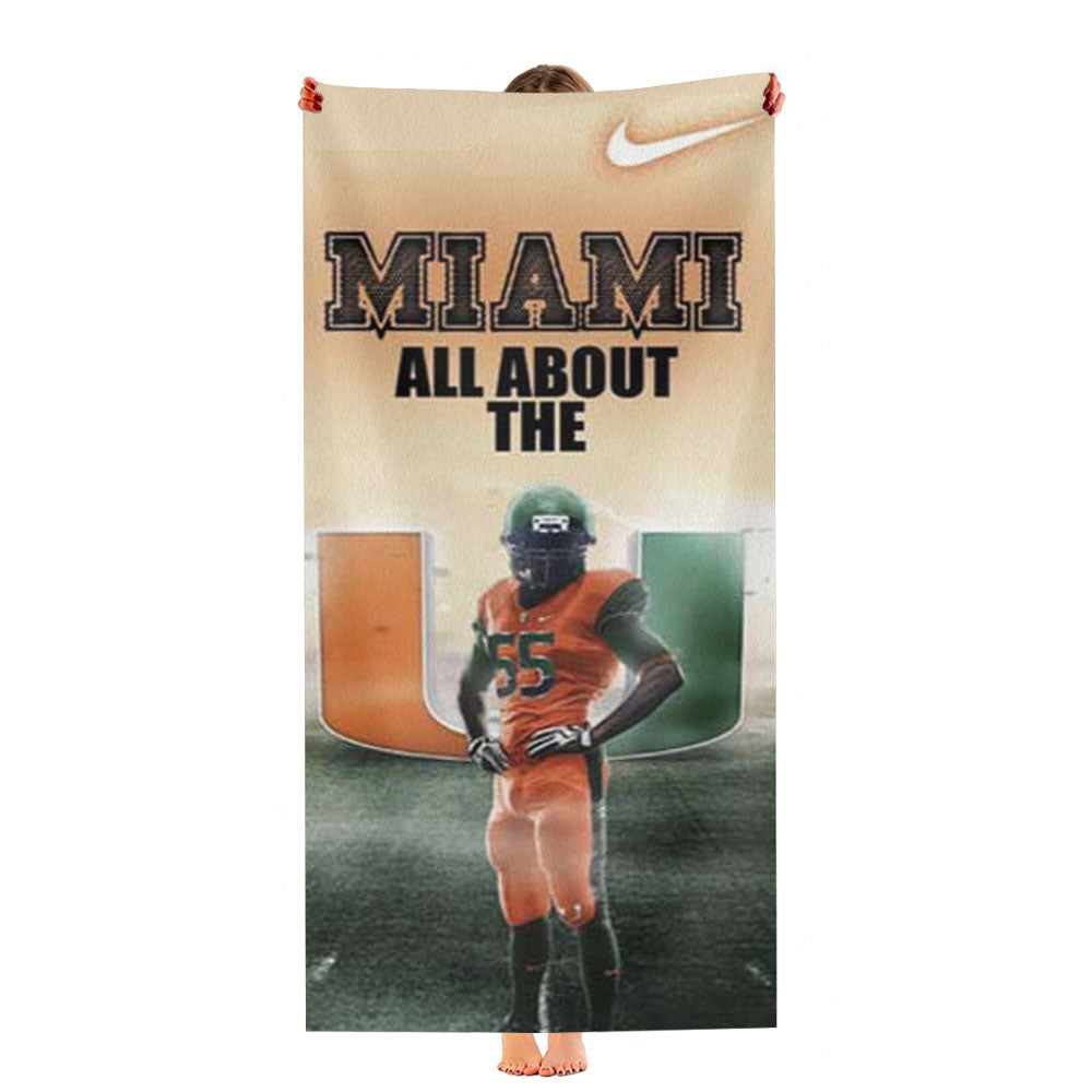 Miami Hurricanes All About Ultra-Soft Luxury Bathroom Towels