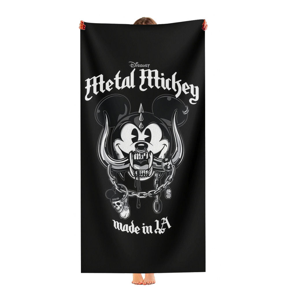 Mickey Motohead Metal Cartoon Ultra-Soft Luxury Bathroom Towels