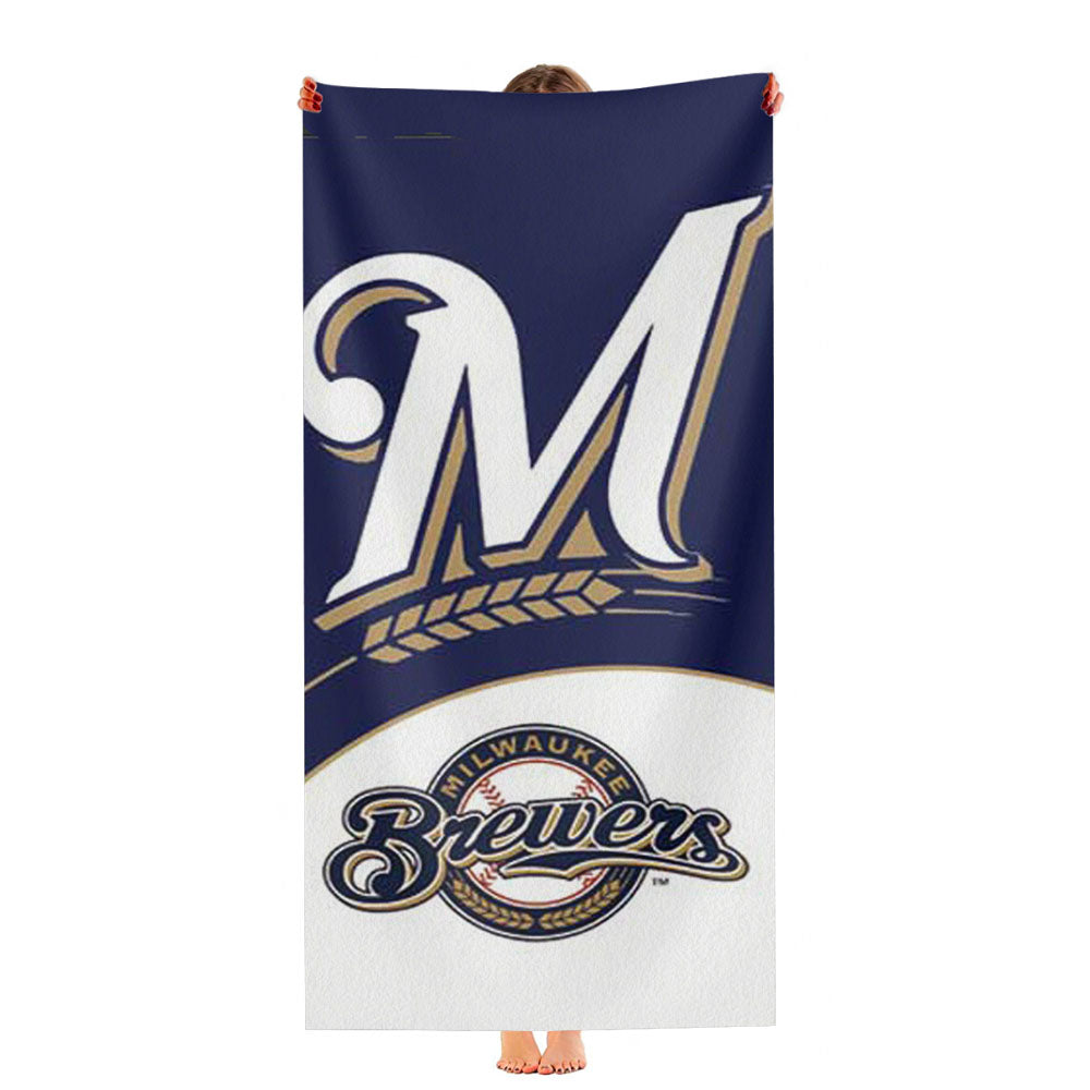 Milwaukee Brewers Blue Wht Ultra-Soft Luxury Bathroom Towels