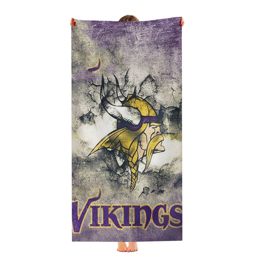 Minnesota Vikings Grunge Logo Ultra-Soft Luxury Bathroom Towels
