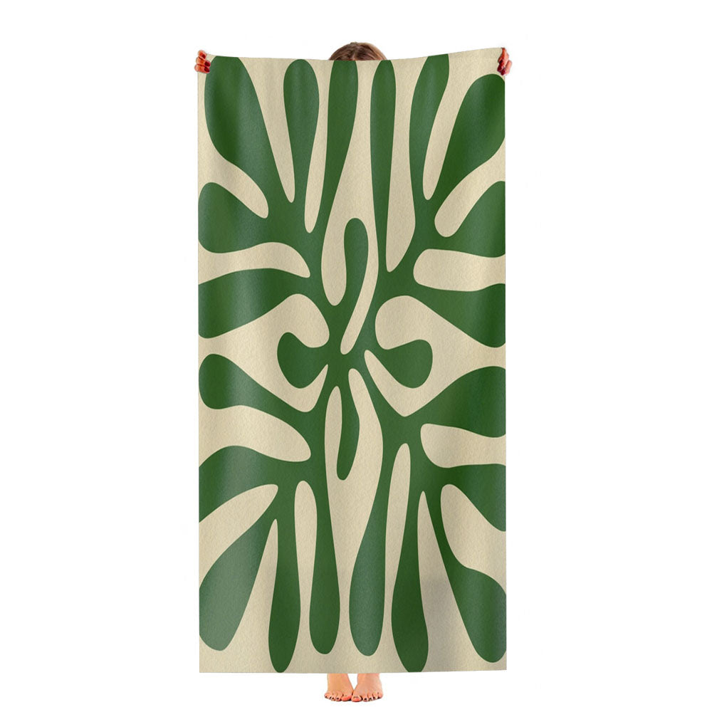 Modern Art Deco Plant Ultra-Soft Luxury Bathroom Towels