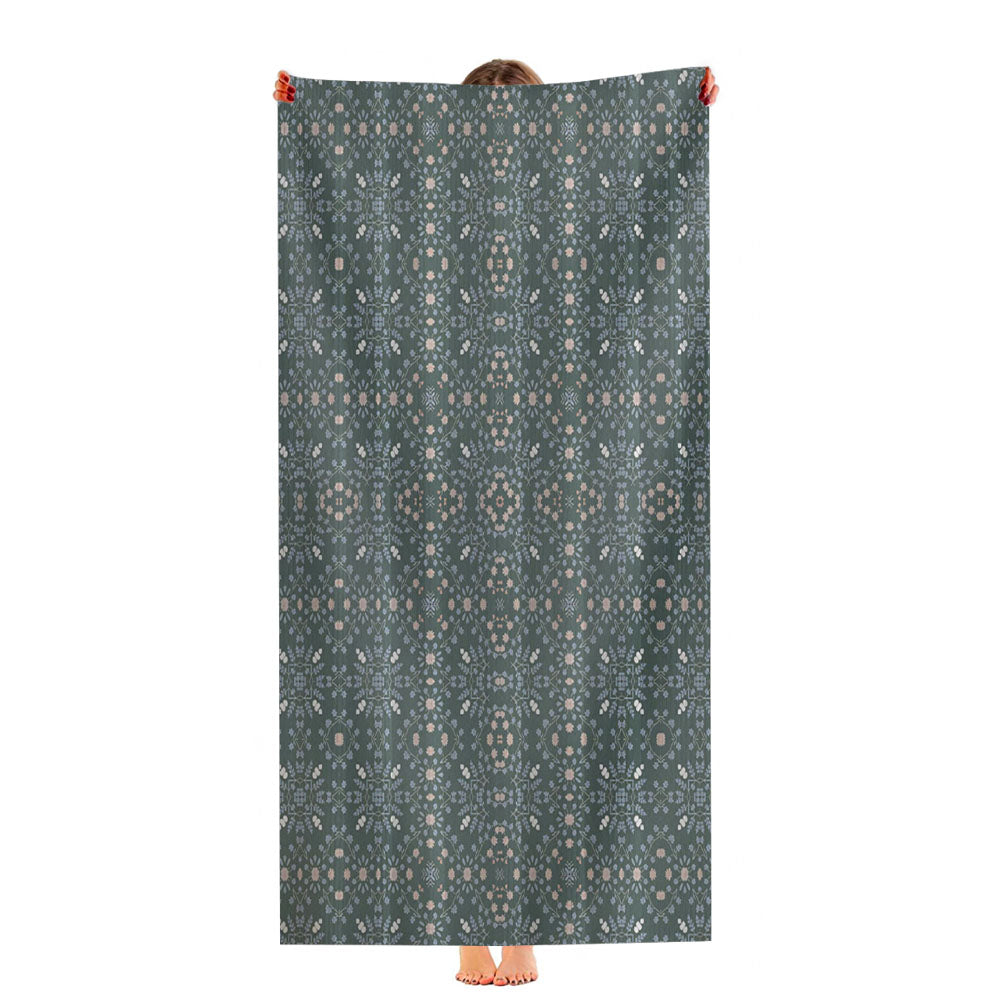 Moody Dark Blue Floral Ultra-Soft Luxury Bathroom Towels
