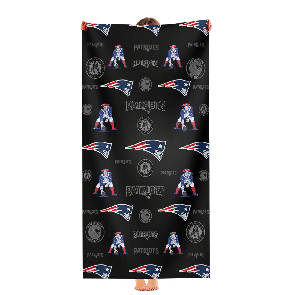 New England Patriots Logo Pattern Ultra-Soft Luxury Bathroom Towels