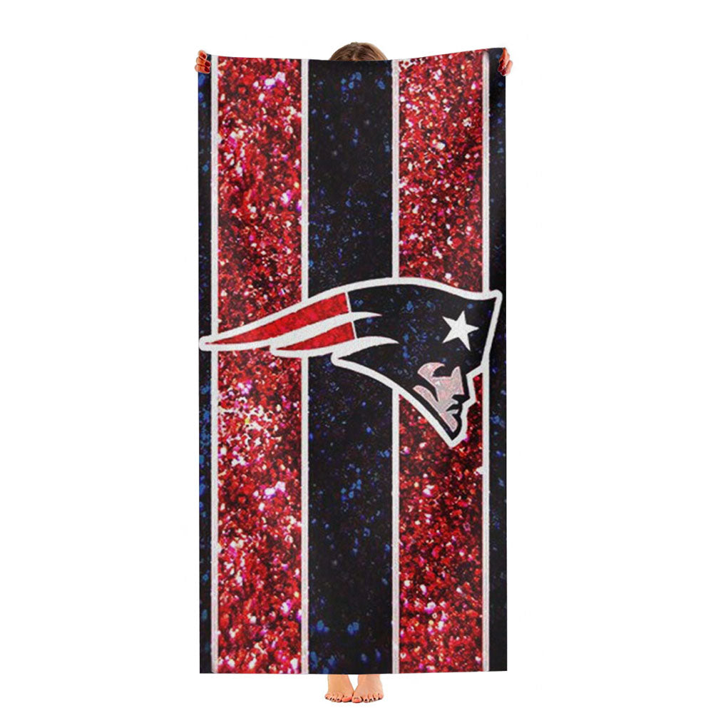 New England Patriots Nfl Logo Glitter Ultra-Soft Luxury Bathroom Towels