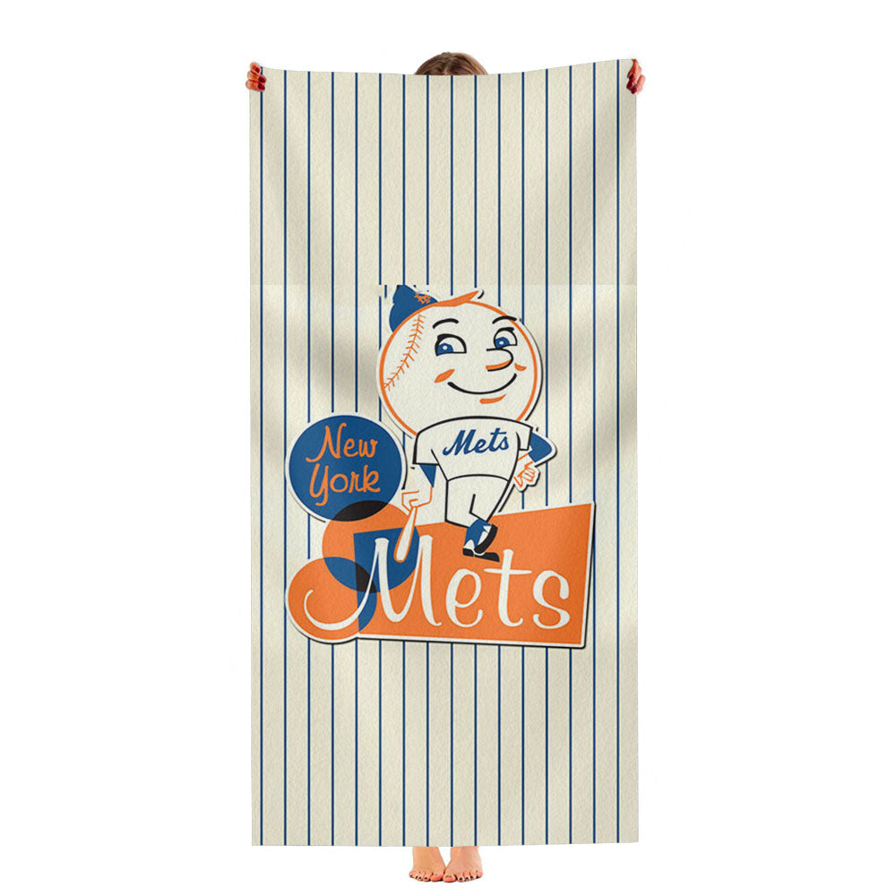 New York Mets Logo Baseball 2 Ultra-Soft Luxury Bathroom Towels