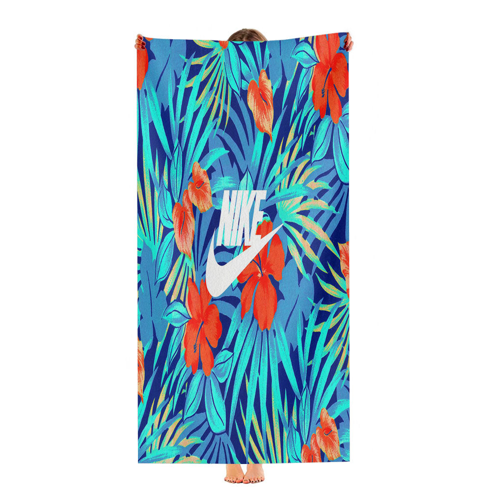 Nike Blue Flower Ultra-Soft Luxury Bathroom Towels