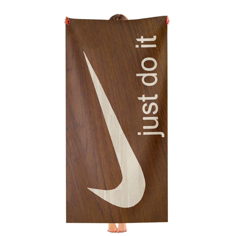 Nike Just Do It Cream Wood Ultra-Soft Luxury Bathroom Towels