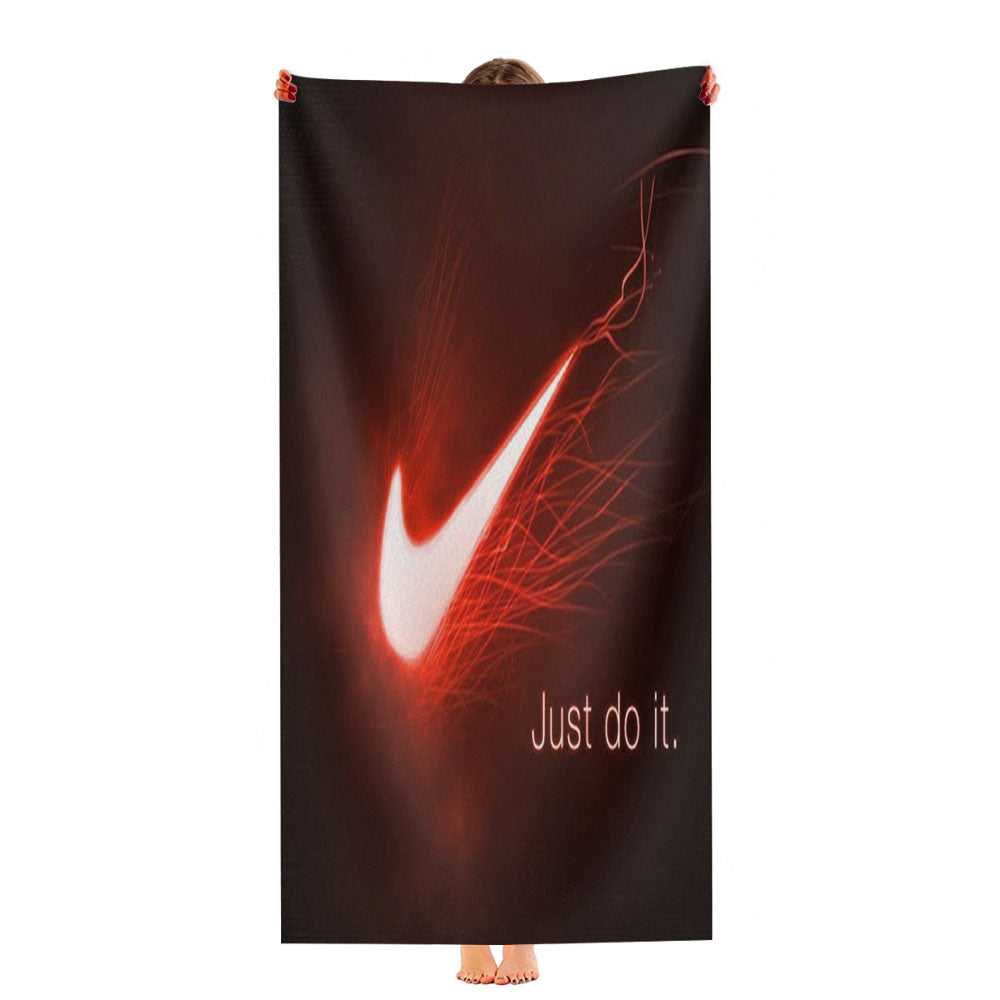Nike Just Do It Red Aura Logo Ultra-Soft Luxury Bathroom Towels