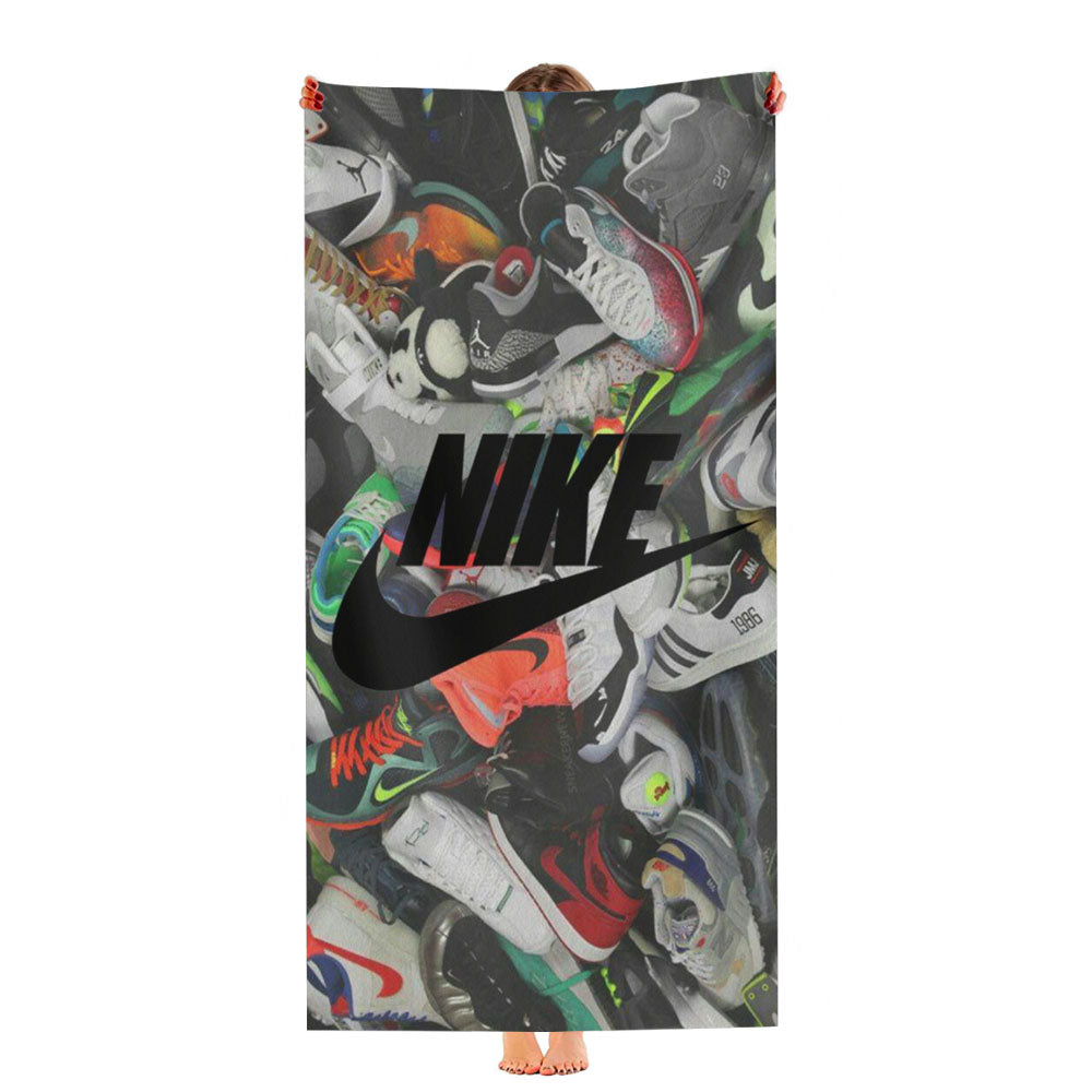 Nike Shoes Collage Ultra-Soft Luxury Bathroom Towels