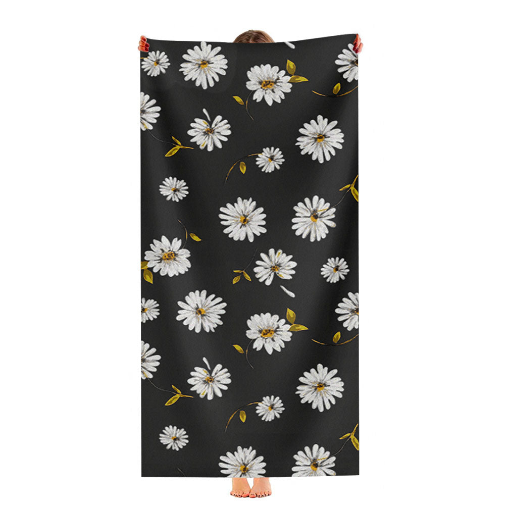 Noise Daisy Daydream Black Floral Ultra-Soft Luxury Bathroom Towels