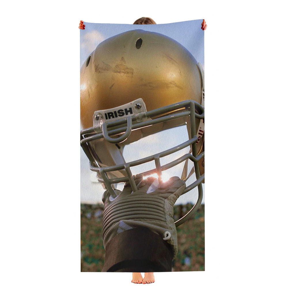 Notre Dame Fighting Irish Golden Helmet Wallpapers Ultra-Soft Luxury Bathroom Towels