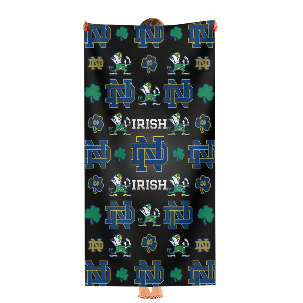 Notre Dame Irish Logo Pattern Ultra-Soft Luxury Bathroom Towels