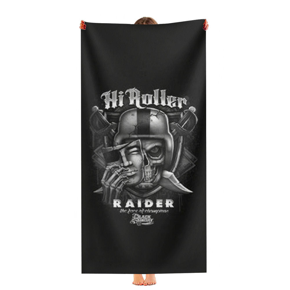 Oakland Raiders Face Of Champions Ultra-Soft Luxury Bathroom Towels