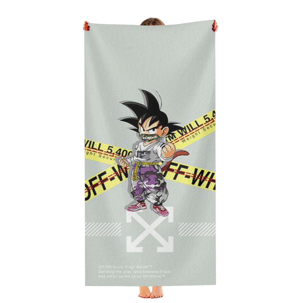 Off White Fight Mode Of Goku Ultra-Soft Luxury Bathroom Towels