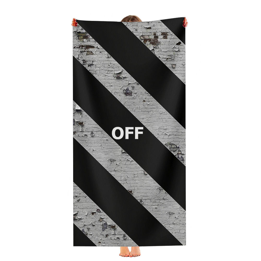 Off White Striped Brick Ultra-Soft Luxury Bathroom Towels