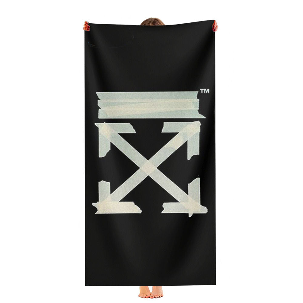 Off White Tape Logo Ultra-Soft Luxury Bathroom Towels
