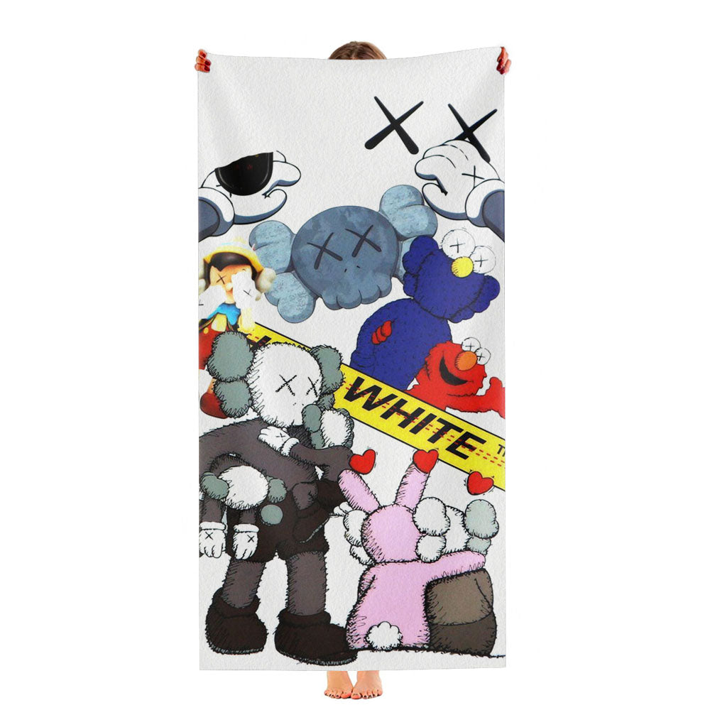 Off White X Kaws X Sesame Street Ultra-Soft Luxury Bathroom Towels