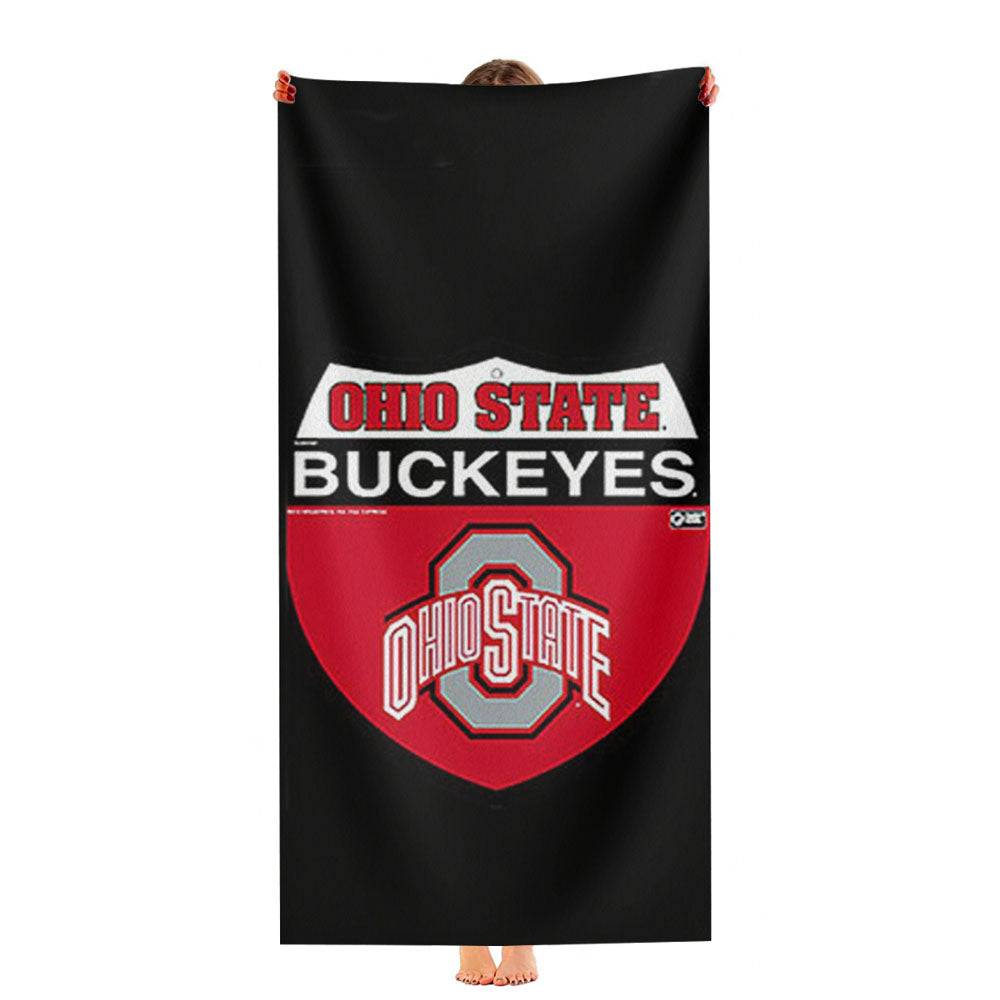 Ohio State Buckeyes Logo Black Ultra-Soft Luxury Bathroom Towels