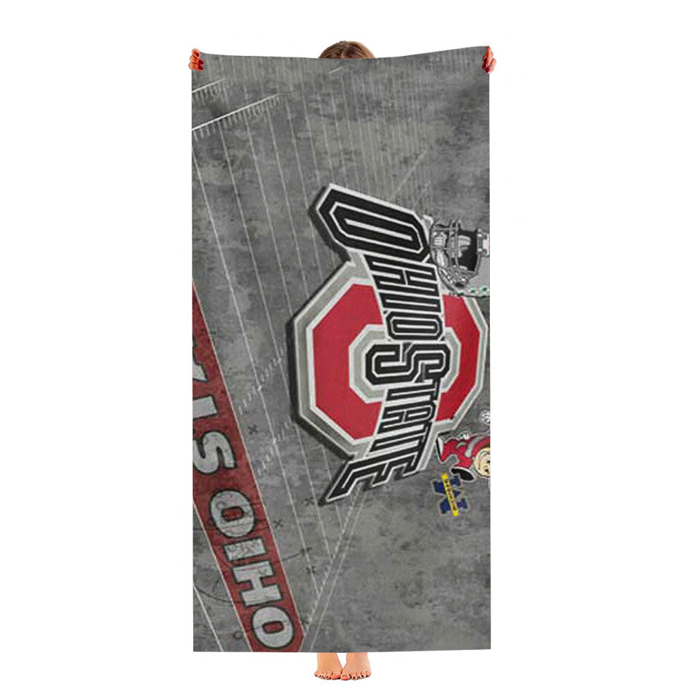 Ohio State Wallpaper Greys Ultra-Soft Luxury Bathroom Towels