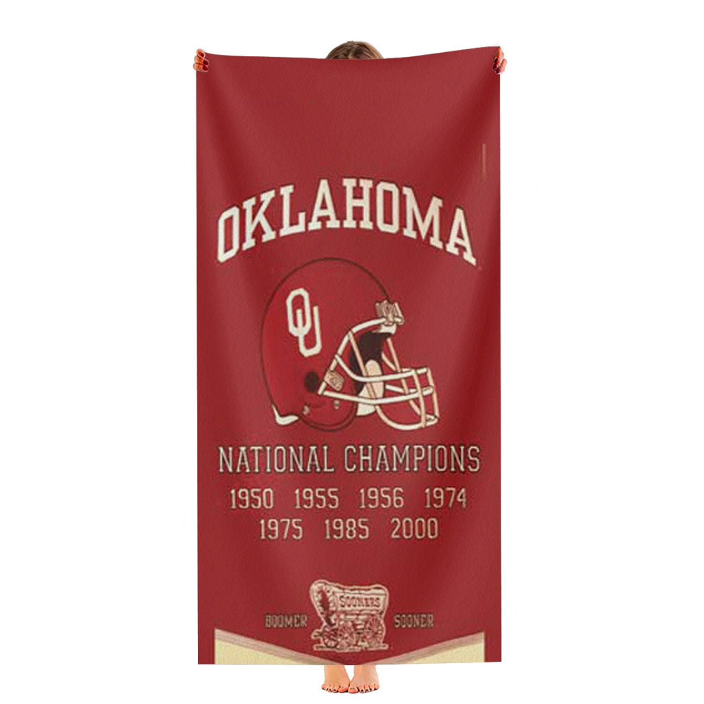 Oklahoma Sooners Championship Banner Ultra-Soft Luxury Bathroom Towels