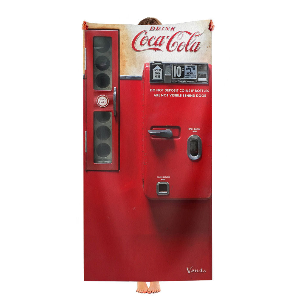 Old Coca Cola Soft Drink Vending Machine Ultra-Soft Luxury Bathroom Towels