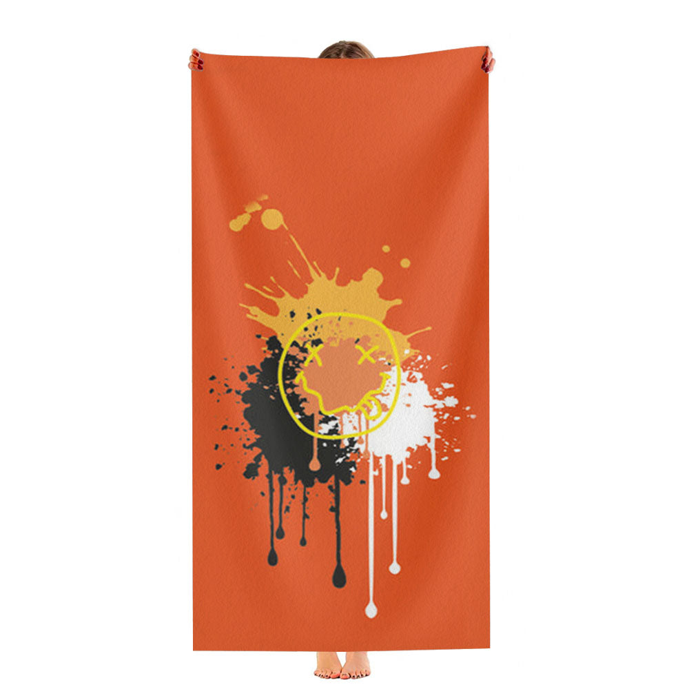 Orange Graffiti - Skate Aesthetic Ultra-Soft Luxury Bathroom Towels