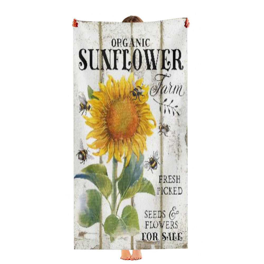 Organic Sunflower Farm Ultra-Soft Luxury Bathroom Towels