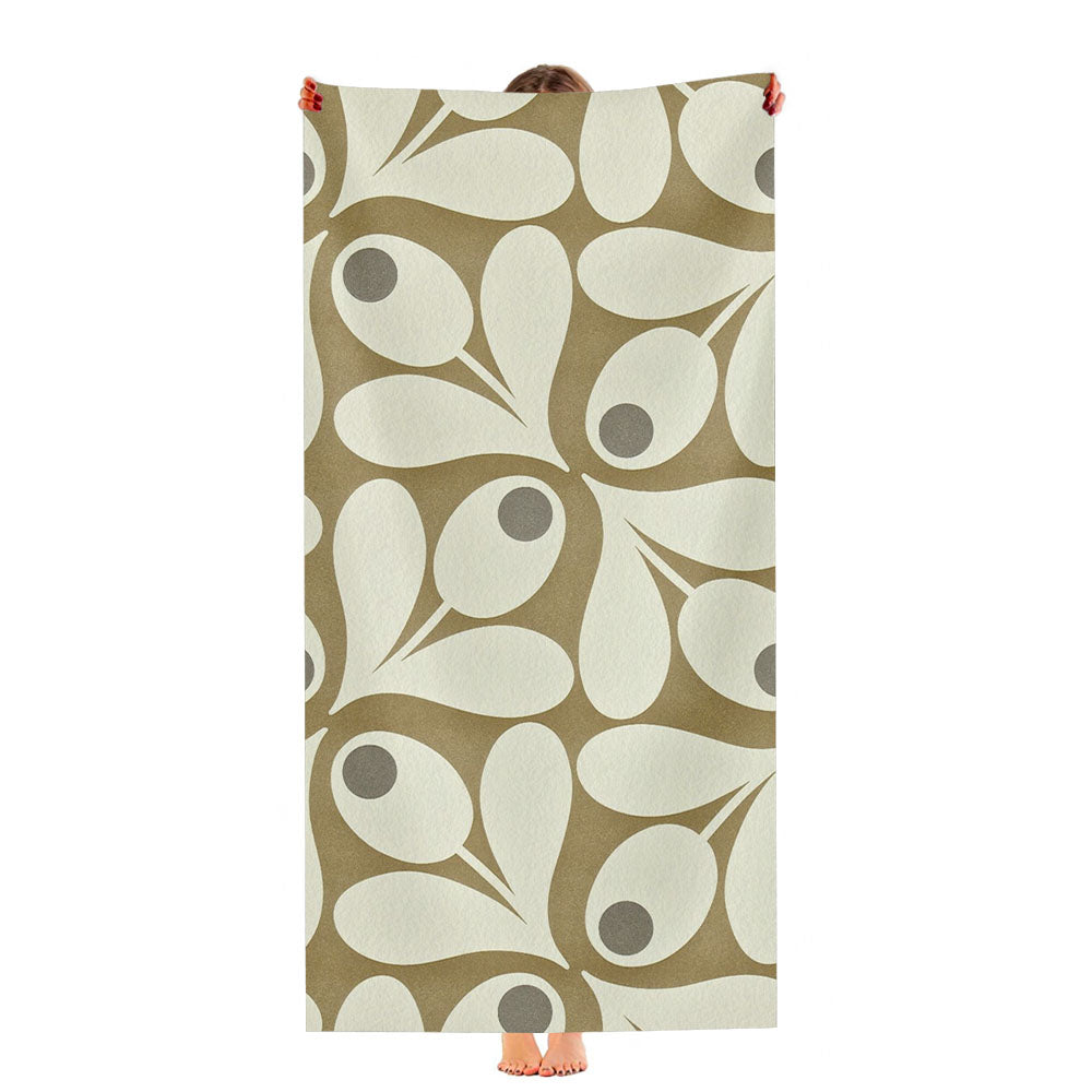 Orla Kiely Acorn Spot Pattern Design Ultra-Soft Luxury Bathroom Towels