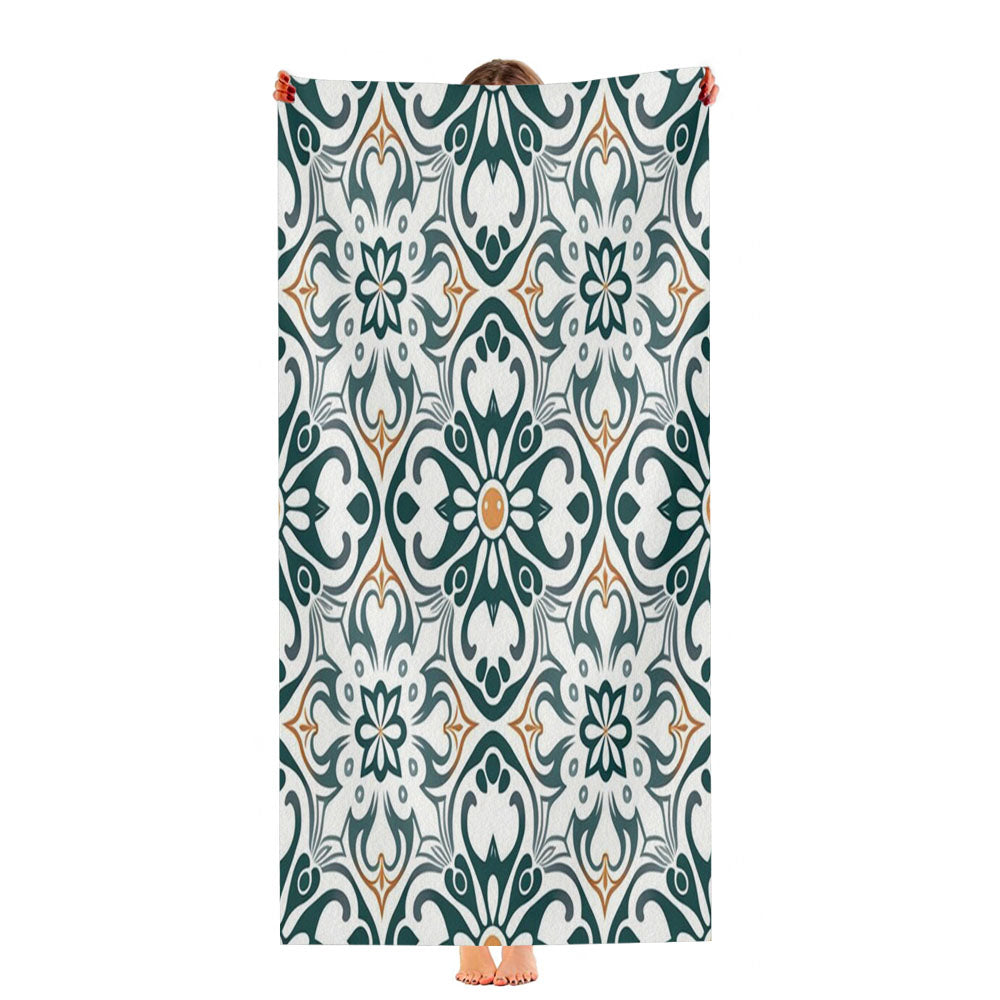 Pattern With A Floral Design Ultra-Soft Luxury Bathroom Towels