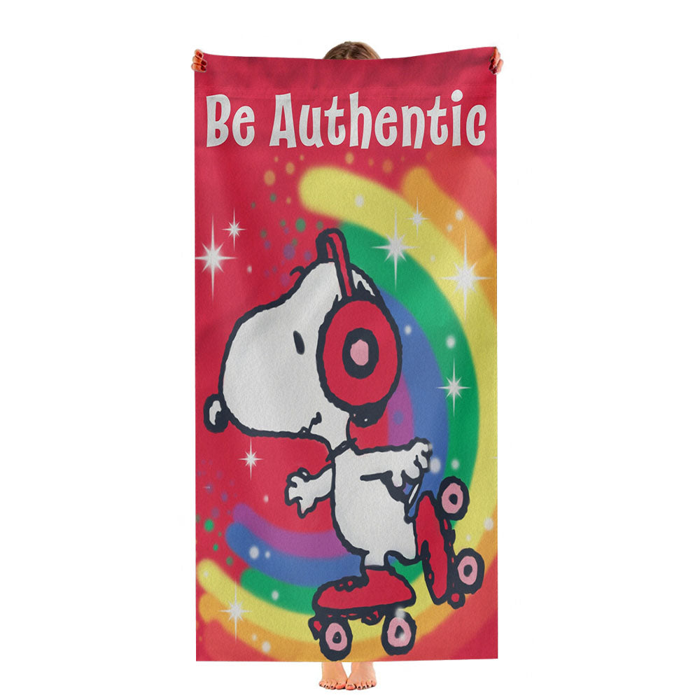 Peanuts Be Authentic Snoopy Roller-Skate Ultra-Soft Luxury Bathroom Towels