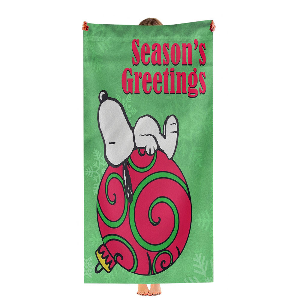 Peanuts Christmas Ornament Snoopy Ultra-Soft Luxury Bathroom Towels