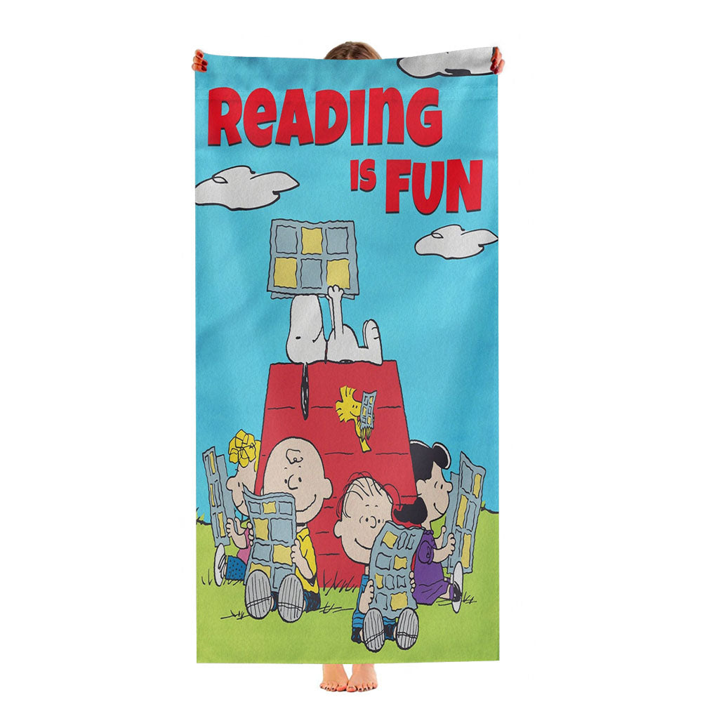 Peanuts Reading Is Fun Ultra-Soft Luxury Bathroom Towels