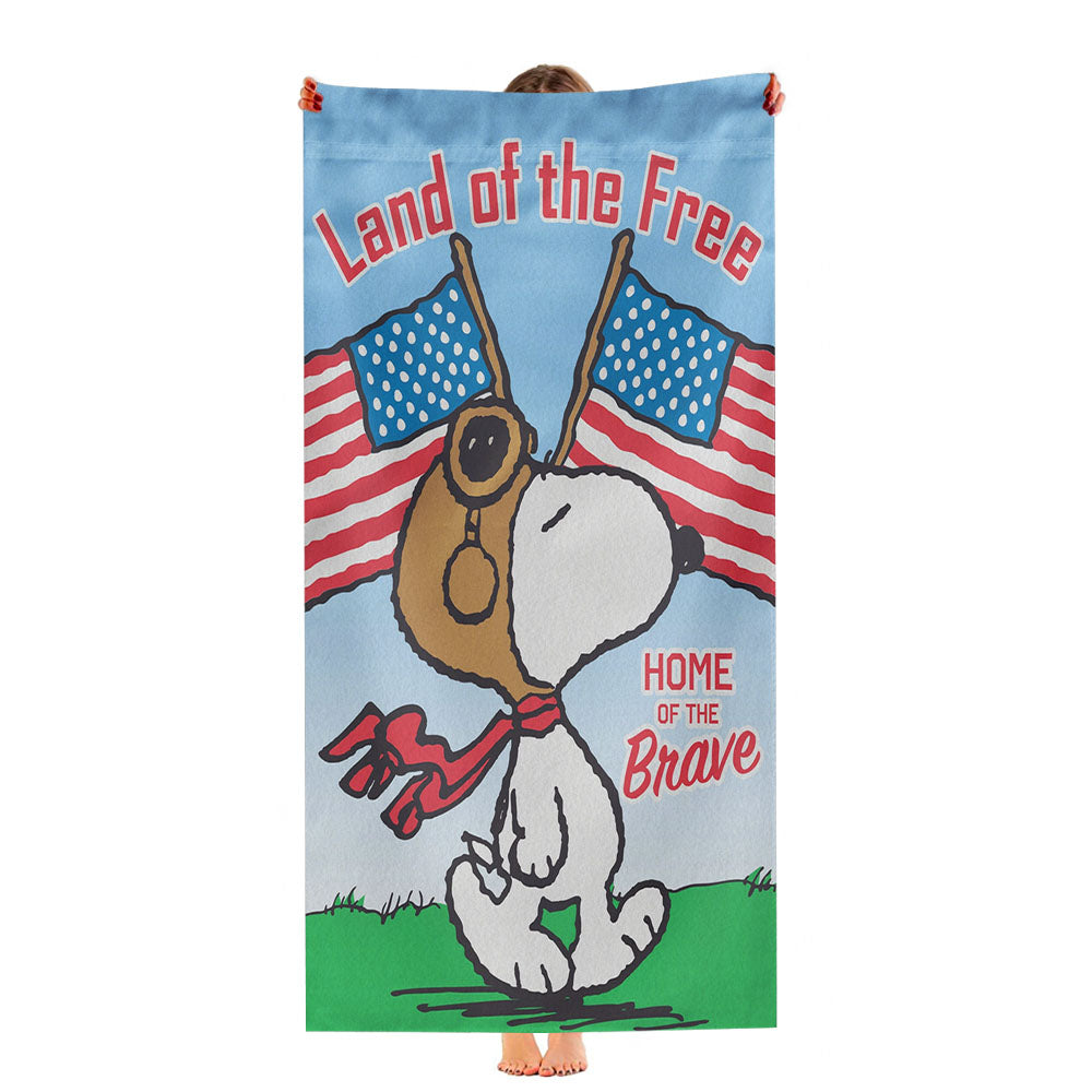 Peanuts Snoopy Land Of The Free Ultra-Soft Luxury Bathroom Towels