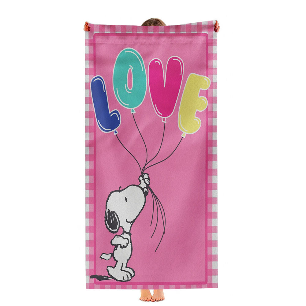 Peanuts Snoopy Valentines Ultra-Soft Luxury Bathroom Towels