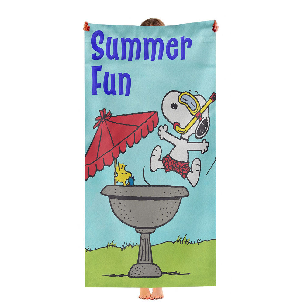 Peanuts Summer Fun Snoopy & Woodstock Ultra-Soft Luxury Bathroom Towels