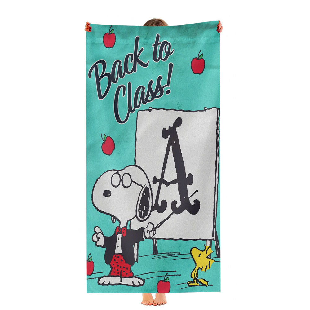 Peanuts Teacher Snoopy Back To School Ultra-Soft Luxury Bathroom Towels