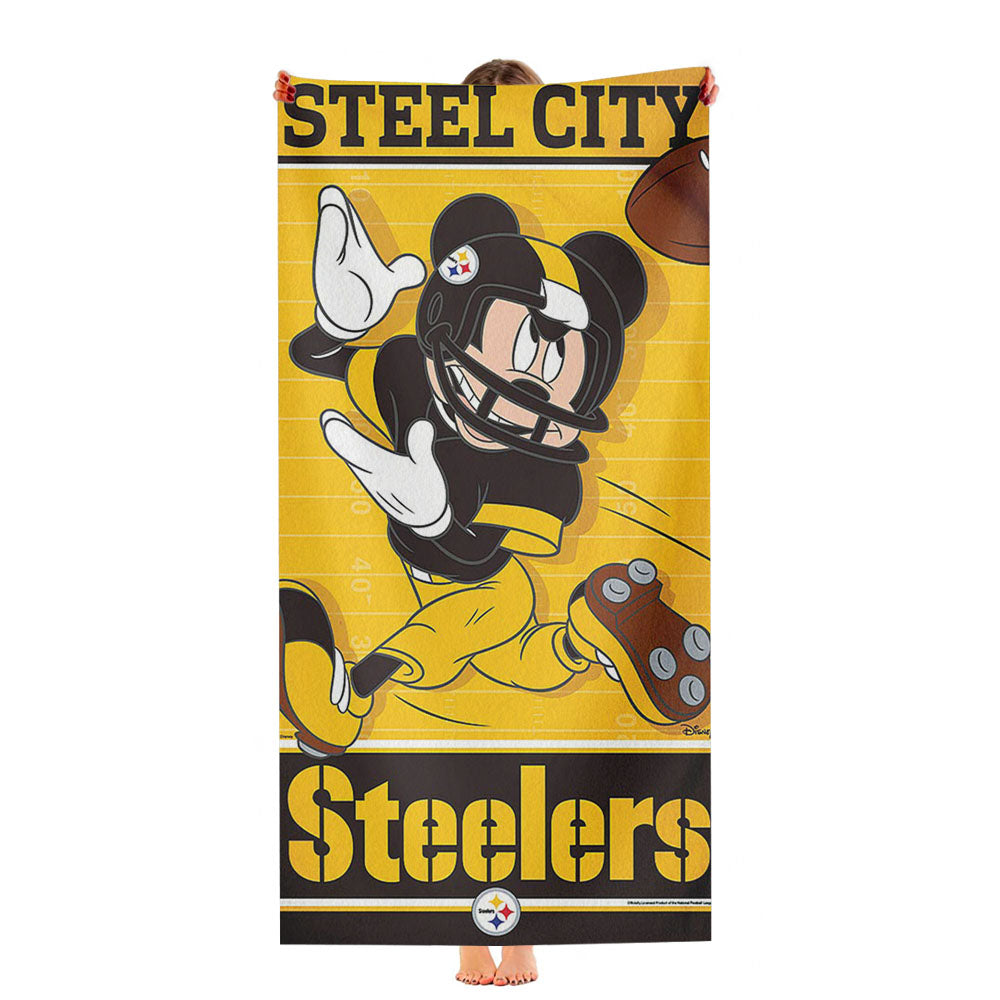 Pittsburgh Steelers Disney Mickey Mouse Ultra-Soft Luxury Bathroom Towels