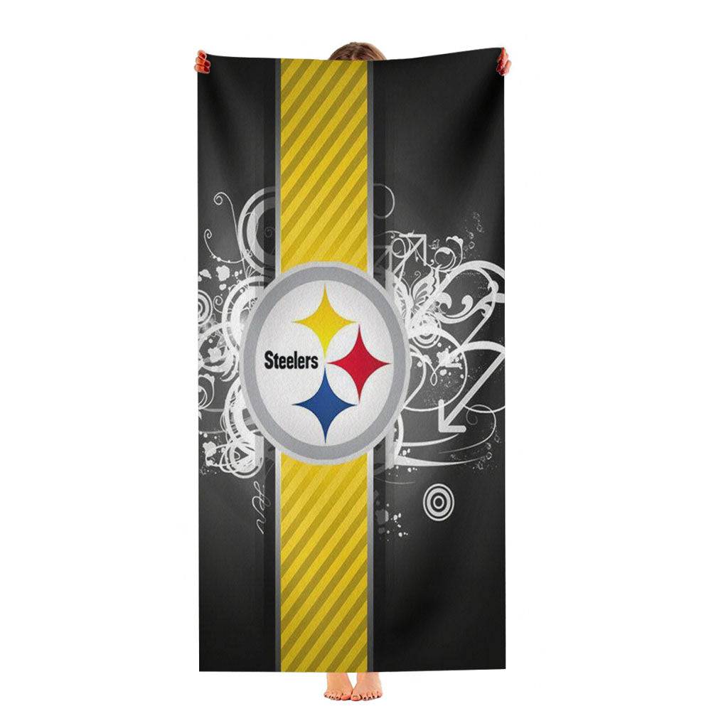 Pittsburgh Steelers Nfl Logo Wallpaper Ultra-Soft Luxury Bathroom Towels