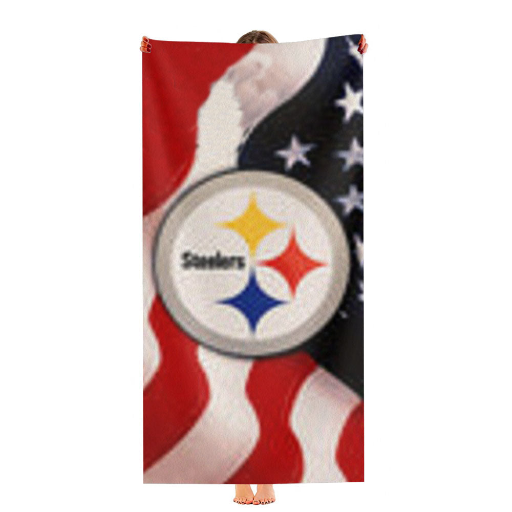 Pittsburgh Steelers Usa Flag Ultra-Soft Luxury Bathroom Towels